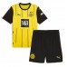 Camisa de Futebol Borussia Dortmund Donyell Malen #21 Equipamento Principal Infantil 2024-25 Manga Curta (+ Calças curtas)